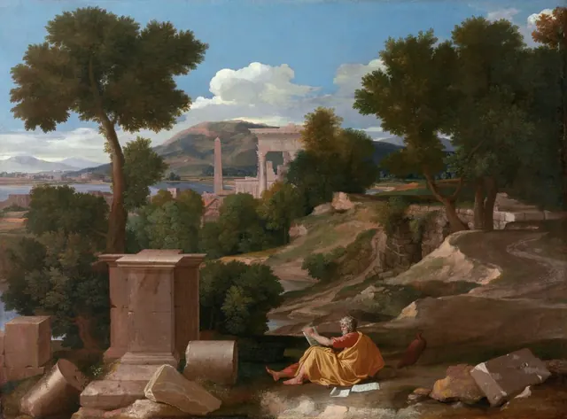 Landscape with Saint John on Patmos — Nicolas Poussin
