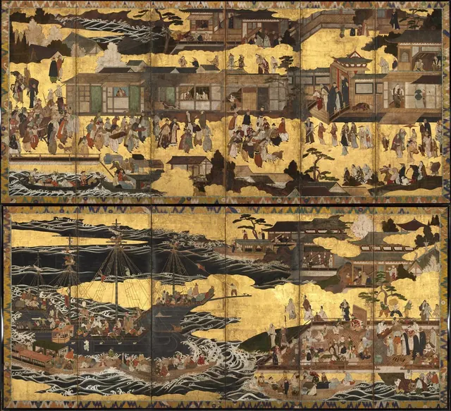Arrival of the "Southern Barbarians" — Unidentified Japanese painters