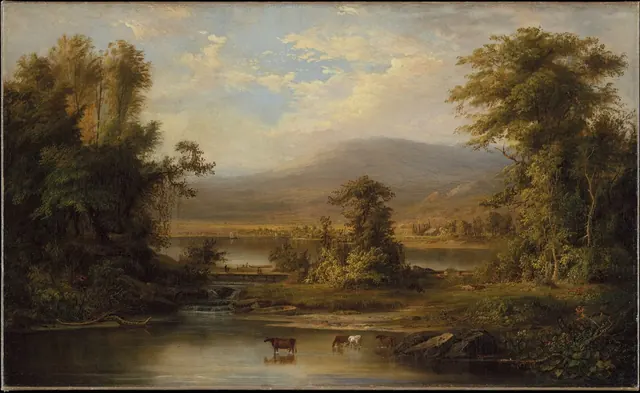 Landscape with Cows Watering in a Stream — Robert S. Duncanson