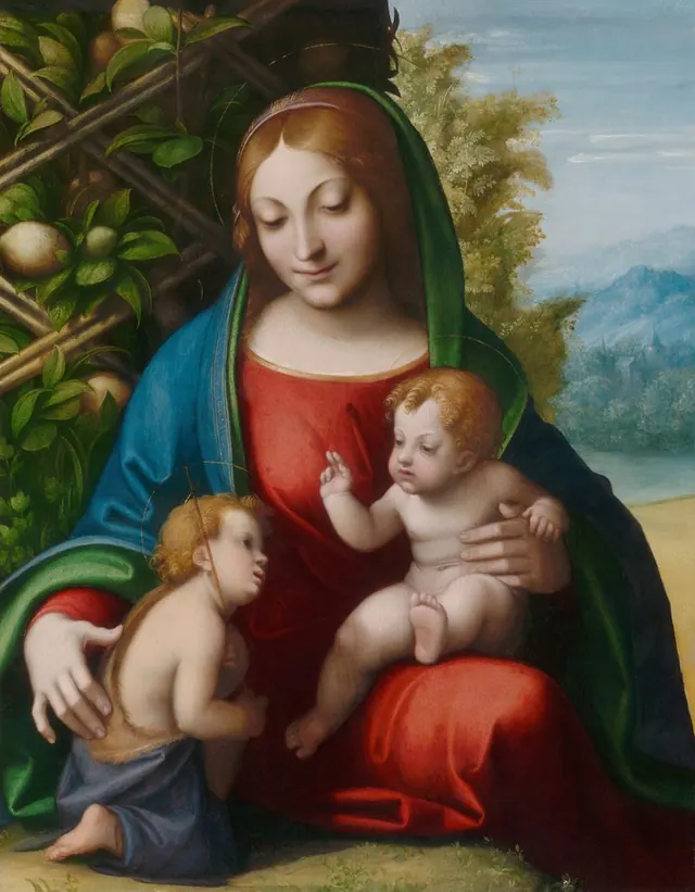 Virgin and Child with the Young Saint John the Baptist — Antonio da Correggio