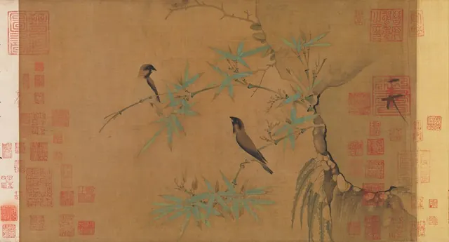 Finches and bamboo — Emperor Huizong