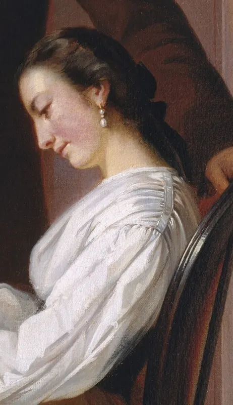 Family self-portrait, about 1851–1852. Detail.