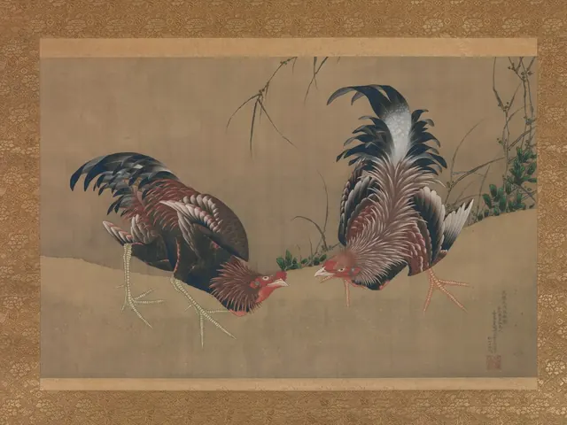 Gamecocks — Katsushika Hokusai
