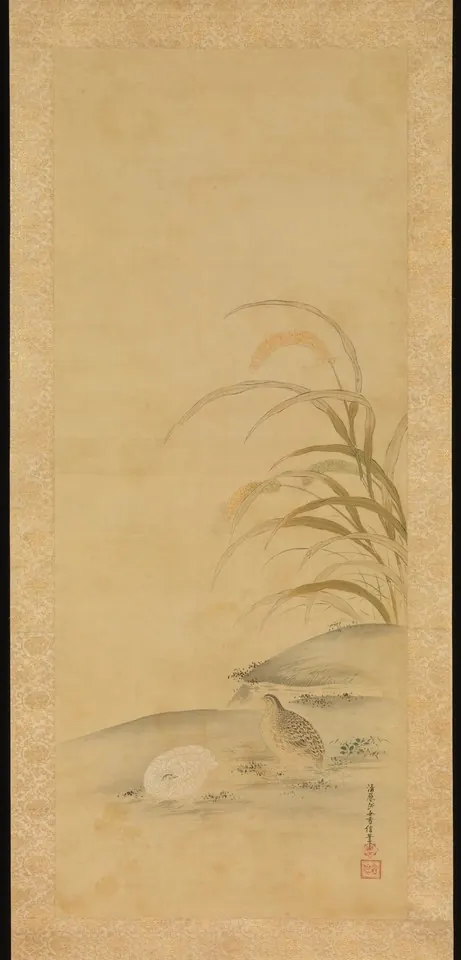 Quail and Millet — Kiyohara Yukinobu