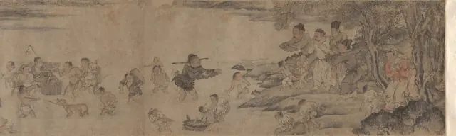 Yang Pu Moving His Family — Unidentified Chinese painters